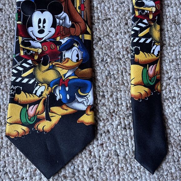Disney Mickey Unlimited Mouse Neck Tie Movie Set Director 4" x 58" Goofy Donald - Picture 2 of 5